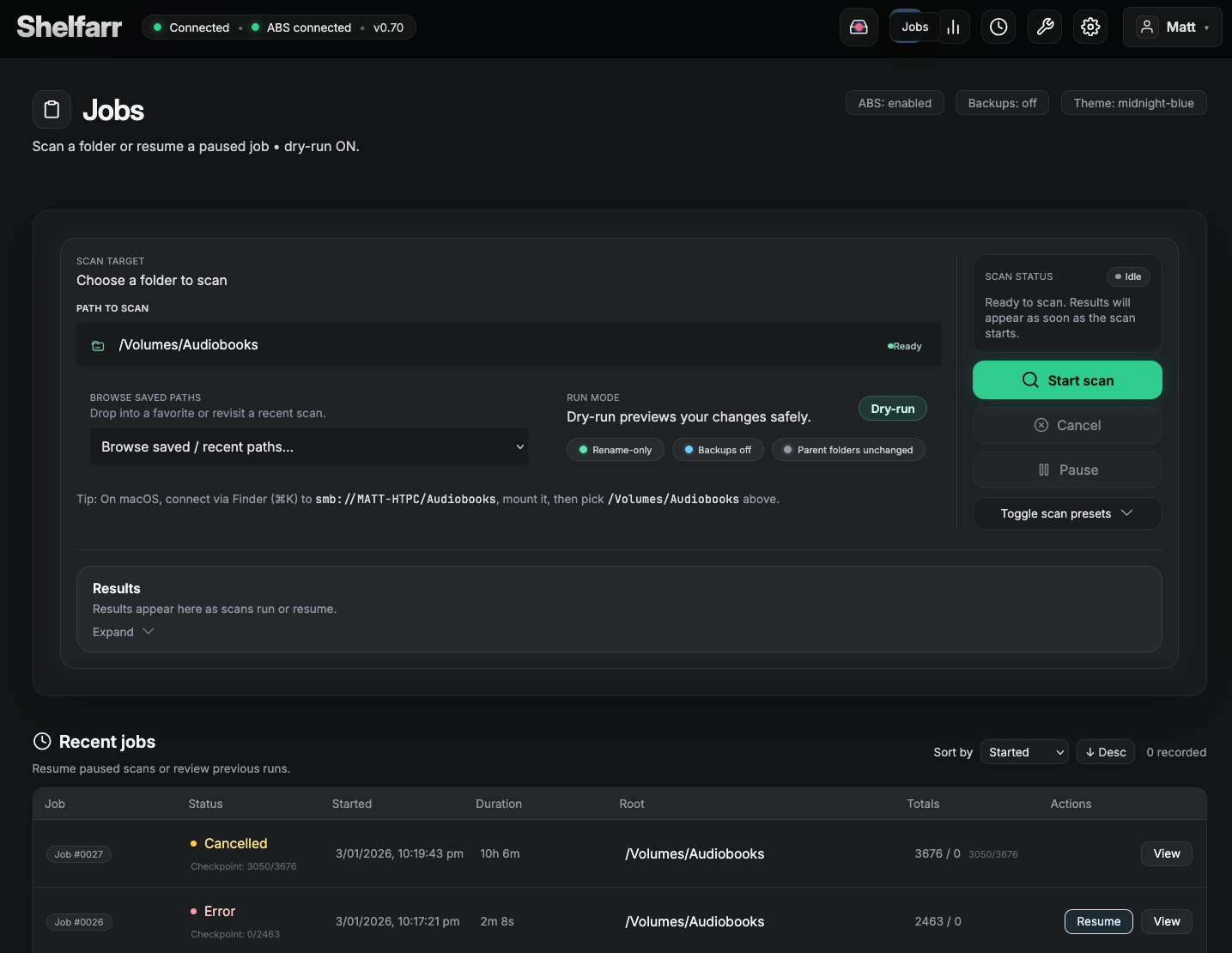 Scan preview showing proposed renames